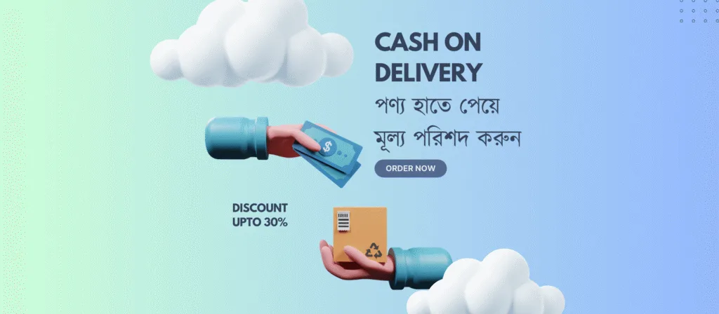 Dull Blue White 3D Illustration Cash On Delivery Service Instagram Post (1920 x 526 px)